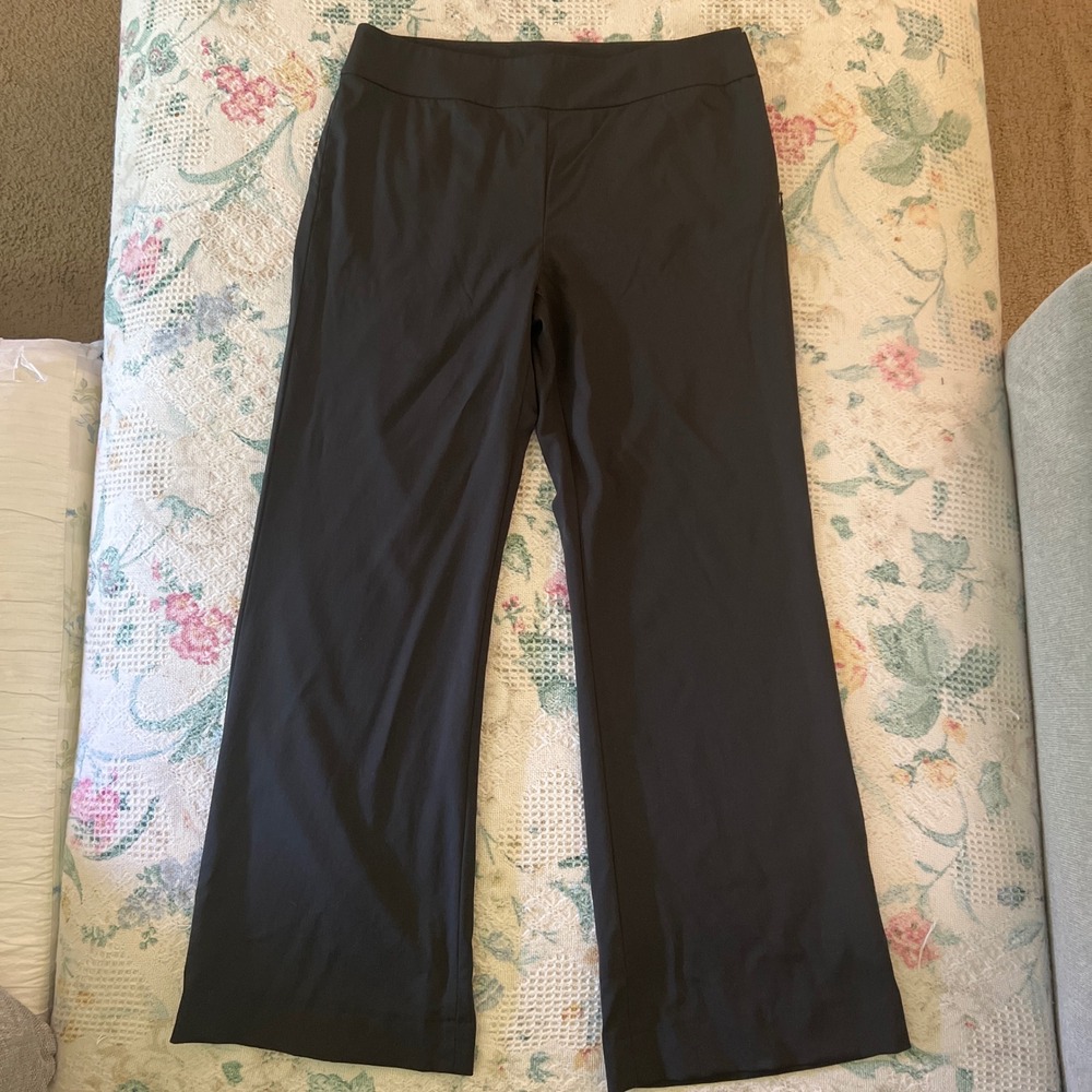 Lafayette 148 New York Black Virgin Wool Blend Wide Leg Trousers Size 8